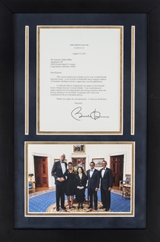 2011 Barack Obama Typed Letter To Kareem Abdul-Jabbar With Photo In 13x21 Framed Display (Abdul-Jabbar LOA)
